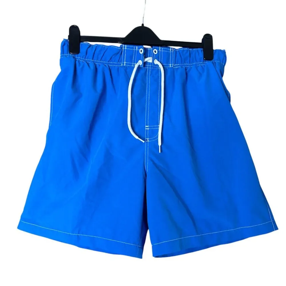 Mens Blue Swim Trunks Sz‎ M Swimwear Aquatic Cruise Vacay Beach Coastal Vibrant